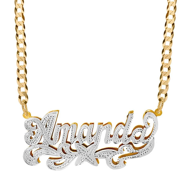 Sterling silver gold on sale plated name necklace