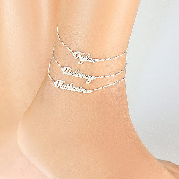 Anklet name deals plate