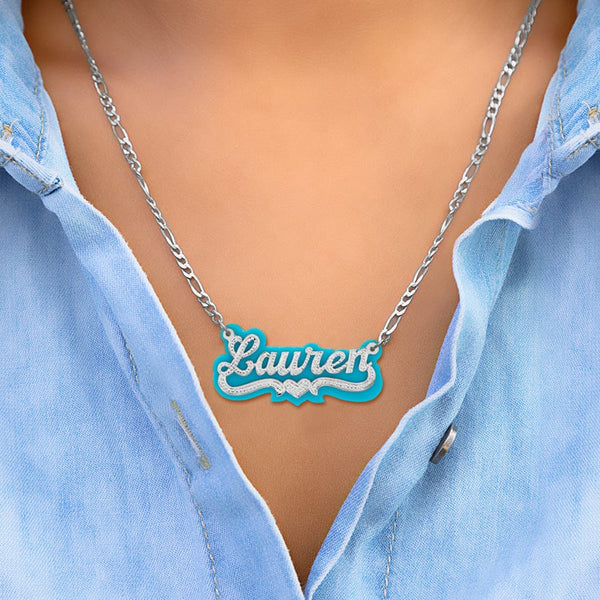 Acrylic shop name necklace