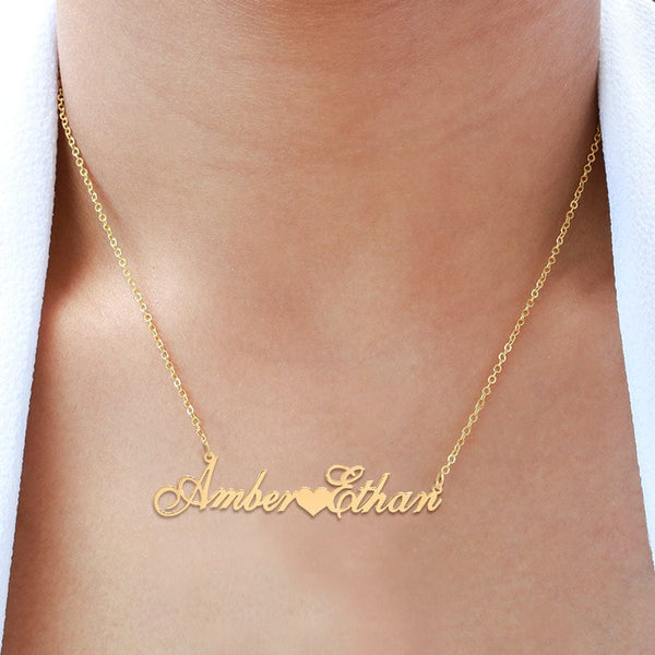 Classic Heart Monogram (Gold) Necklace