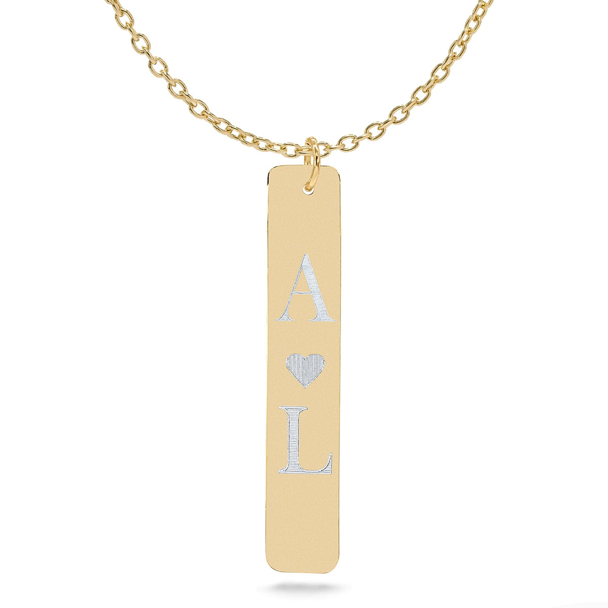 Vertical Bar Engraved Necklace