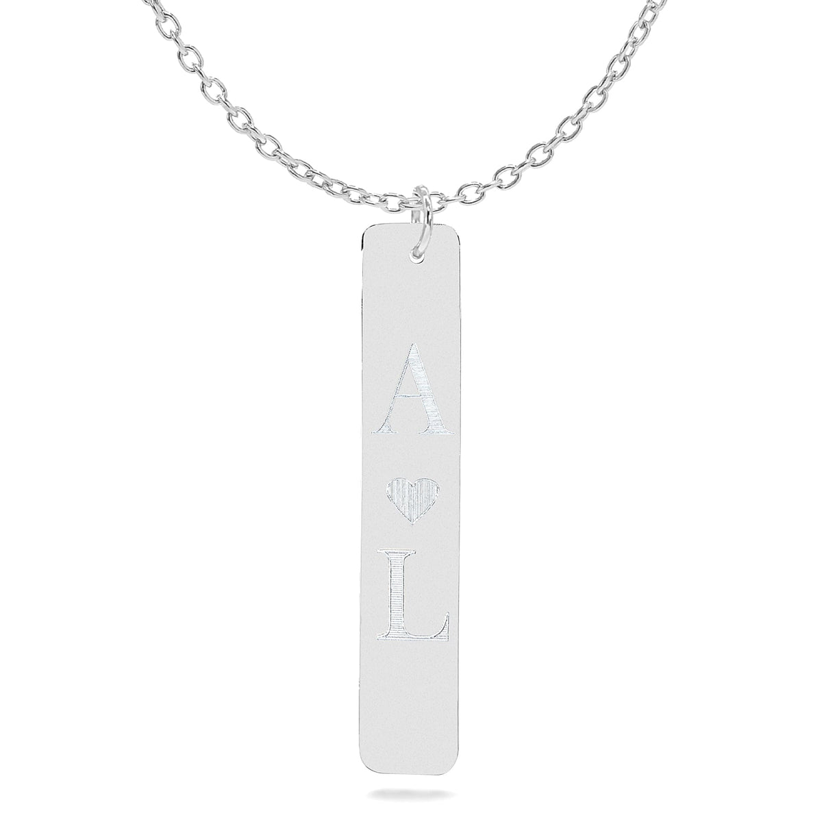 Vertical Bar Engraved Necklace