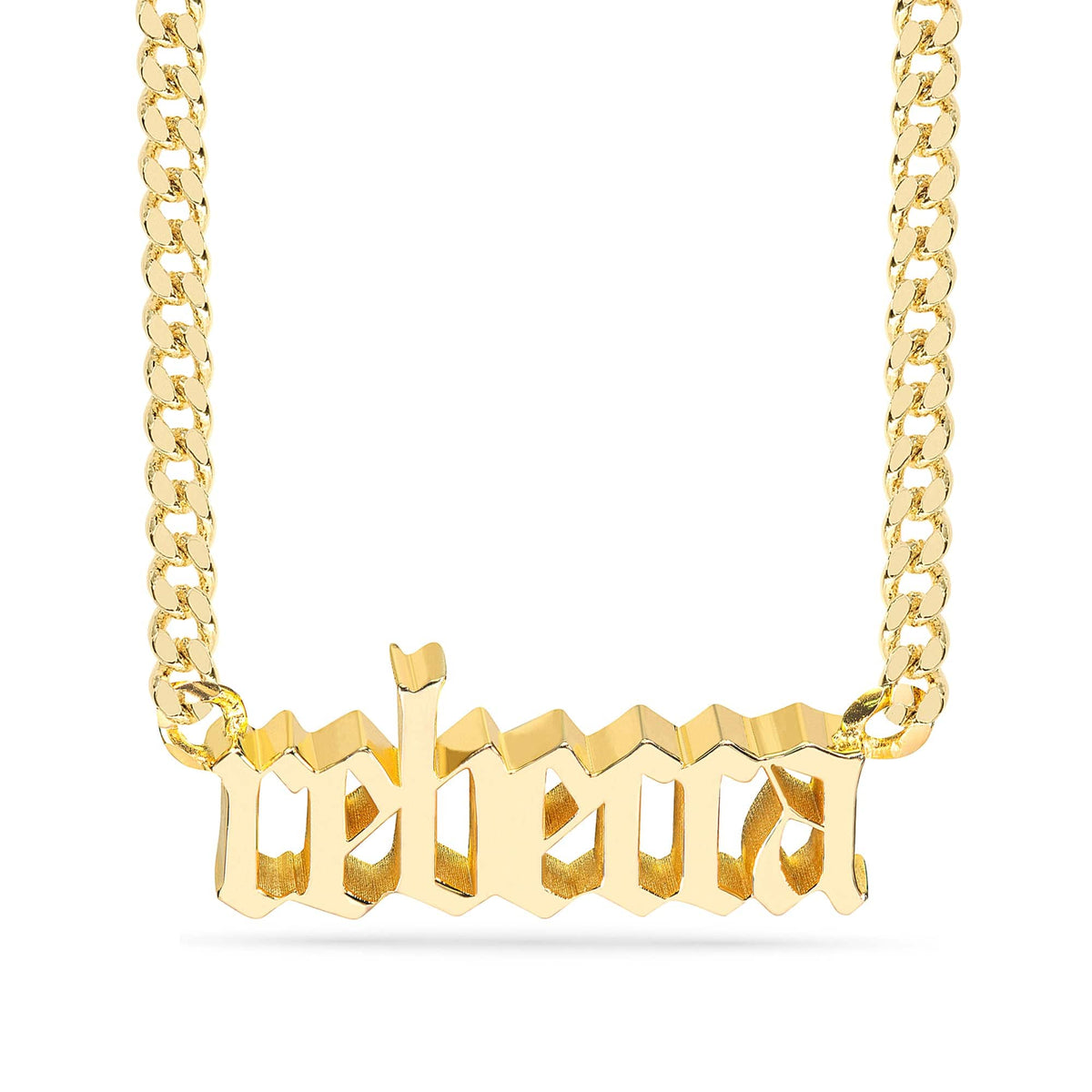 Personalized Gothic Lowercase 3D Name Necklace &quot;rebecca&quot;