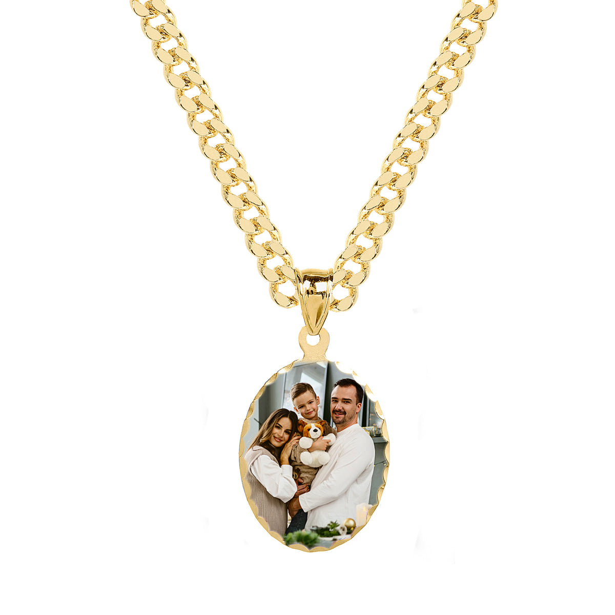 Small Oval Shaped Photo Pendant