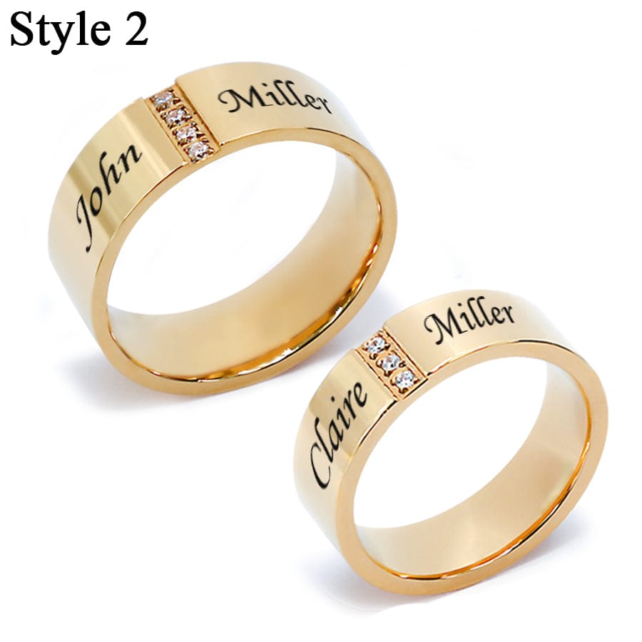 Couple Ring Set Womens Black Stainless Steel Promise Ring Mens 7 CZs W – LA  NY Jewelry