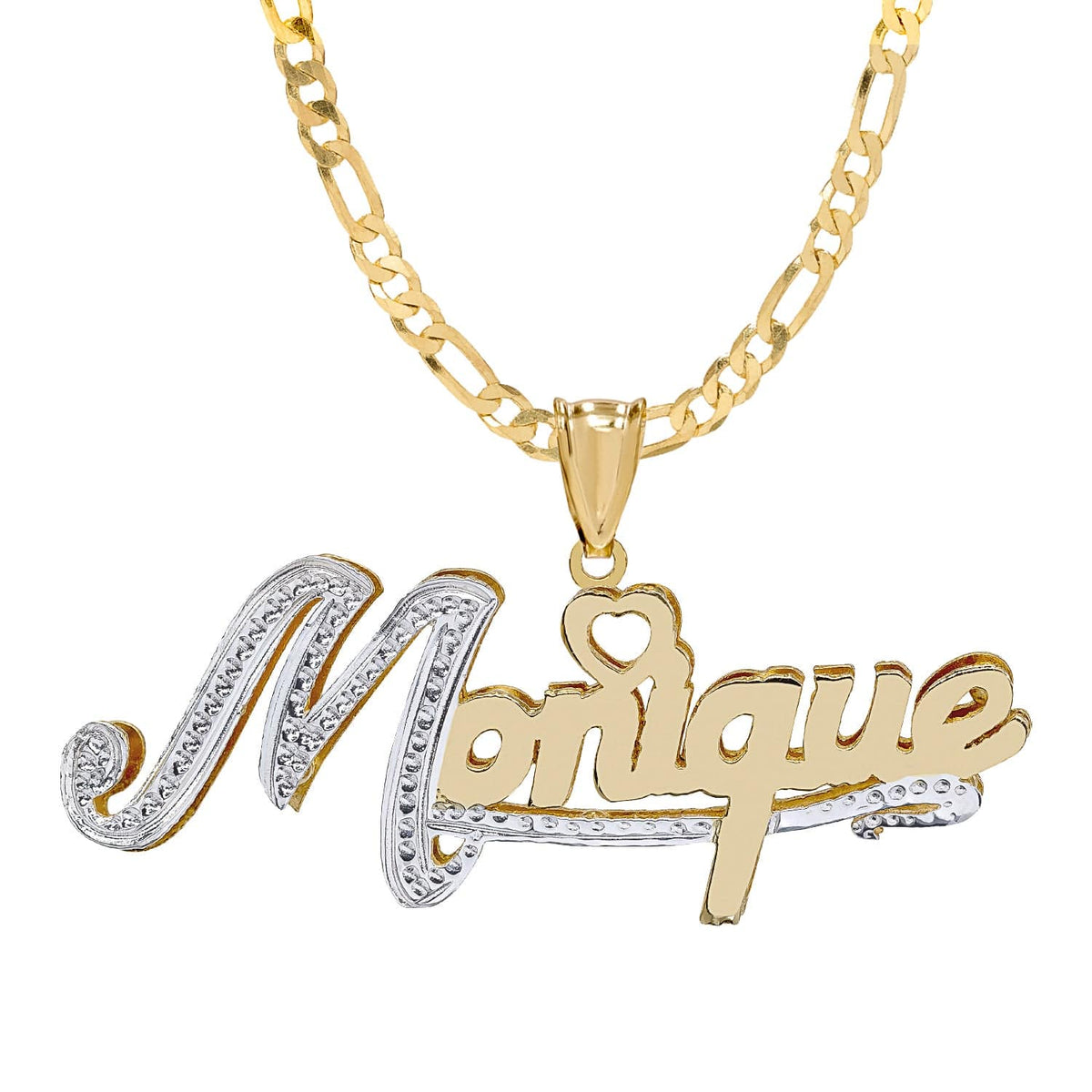 10K Gold Nameplate with Double Name Double Layers