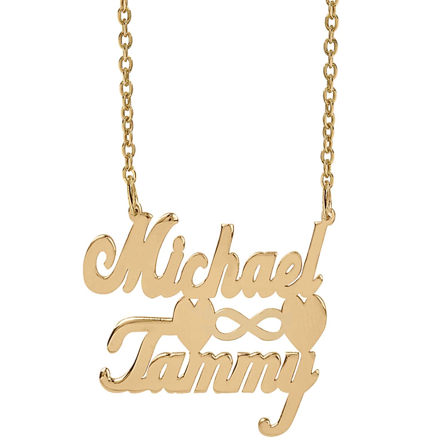 Gold Plated / Link Chain Michael & Tammy Love Necklace