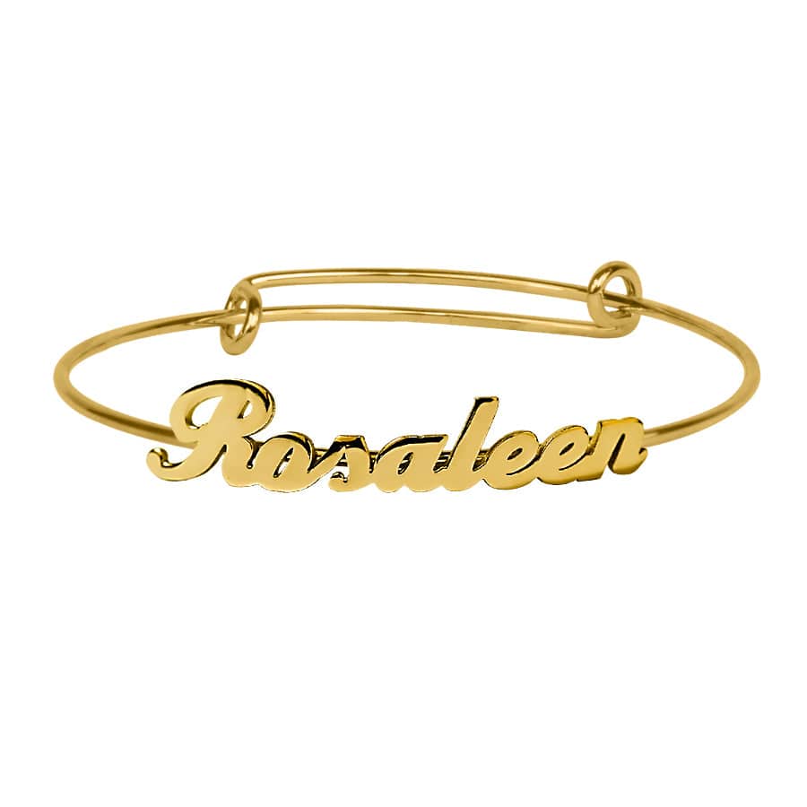 Monogram Bangle Bracelet in Rose Gold Plating