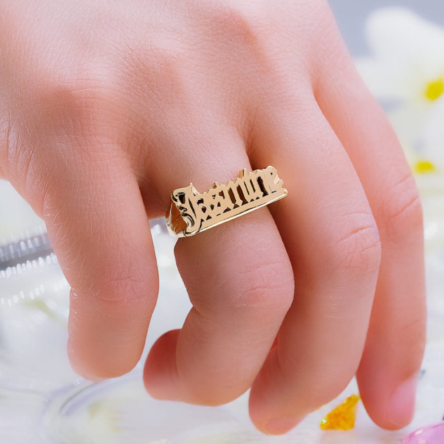 Personalized Two Finger Name Ring 
